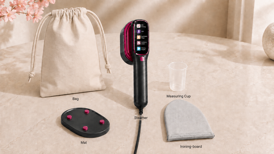 IronPro Premium Kit bundle — steamer, measuring cup, mat, ironing board and storage bag